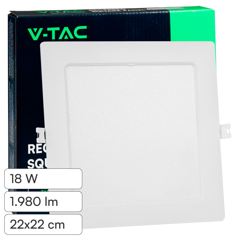VT-61018 Mini Pannello LED Quadrato 18W SMD da Incasso V-Tac