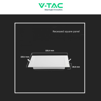 VT-61018 Mini Pannello LED Quadrato 18W SMD da Incasso V-Tac