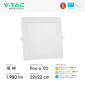 Immagine 5 - V-Tac Pro VT-61018 Pannello LED Quadrato 18W SMD Chip Samsung da Incasso con Driver - SKU 104861 / 104871 / 104881