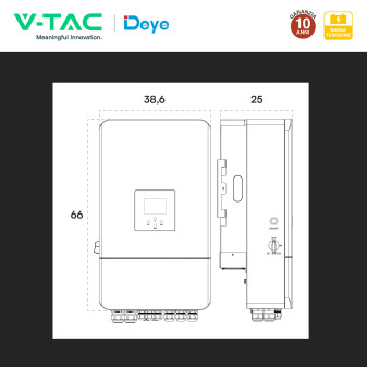 V-Tac Deye Inverter Trifase On-Grid / Off-Grid 10kW IP65