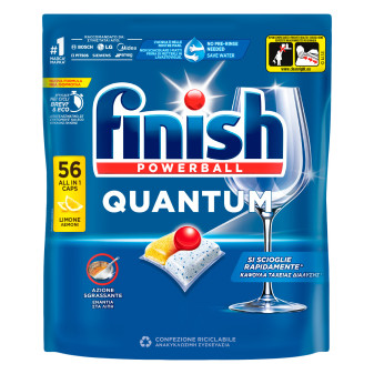 Finish Powerball Quantum Detersivo al Limone 56 Tabs