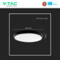 Immagine 9 - V-Tac Pro VT-8624 Plafoniera LED Rotonda 24W SMD Chip Samsung IP44 Colore Nero - SKU 76361-24 / 76371-24 / 76381-24
