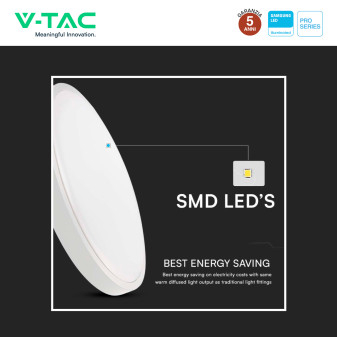 V-Tac Pro VT-8624 Plafoniera LED Rotonda 24W SMD Chip Samsung IP44