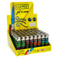 Immagine 1 - Clipper Large Jet Flame Accendino Elettronico Turbo Antivento Grande Ricaricabile Fantasia Dark Mushrooms - Box da 48 Accendini