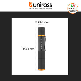 Uniross GX200 Torcia LED 5W 300lm Multifunzione Ricaricabile IPX4