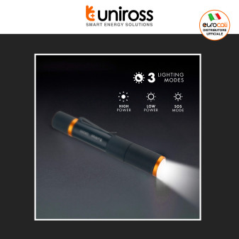 Uniross GX200 Torcia LED 5W 300lm Multifunzione Ricaricabile IPX4