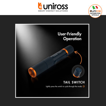 Uniross GX200 Torcia LED 5W 300lm Multifunzione Ricaricabile IPX4