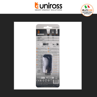 Uniross GX200 Torcia LED 5W 300lm Multifunzione Ricaricabile IPX4