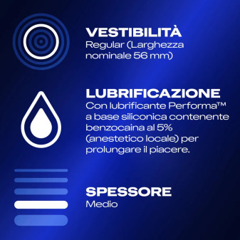 Preservativi Durex Lunga Durata Ritardante e Forma Easy-On 12 Profilattici