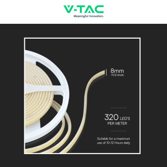 V-Tac VT-COB 320 Striscia LED COB Flessibile 50W 320 LED/m 5m 24V IP67