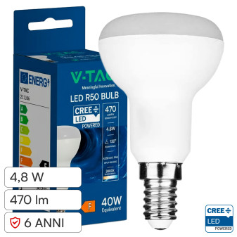 V-Tac VT-250 Lampadina LED E14 4,8W Reflector R50 Chip CREE