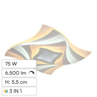 V-Tac Plafoniera LED a Superficie 75W SMD CCT 3in1 Dimmerabile