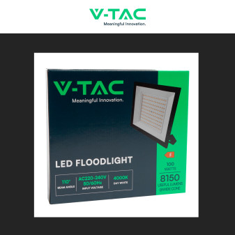 Faro LED 100W SMD IP65 Colore Nero V-Tac VT-44109