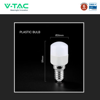 V-Tac VT-202 Lampadina LED E14 2W Tubolare ST26 SMD Chip CREE