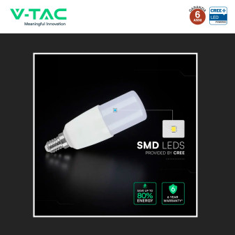 V-Tac VT-248 Lampadina LED E14 7,5W Tubolare T37 SMD Chip CREE