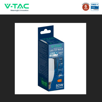V-Tac VT-248 Lampadina LED E14 7,5W Tubolare T37 SMD Chip CREE