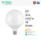 Immagine 5 - V-Tac VT-242 Lampadina LED E27 22W Globo G120 SMD Chip CREE - 21200216 / 21200226 / 21200236