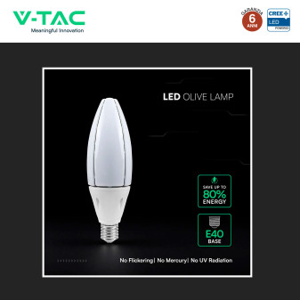 V-Tac VT-260 Lampadina LED E40 60W Oliva SMD Chip CREE