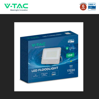 V-Tac VT-44153 Faro LED 150W SMD Chip CREE IP65 IK05 Nero