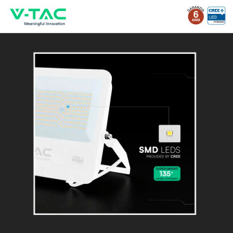 V-Tac VT-44101 Faro LED Faretto 100W SMD Chip CREE IP65
