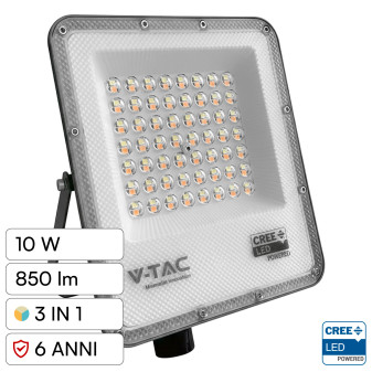 V-Tac VT-44014CCT Faro LED 10W SMD CREE IP65 IK06 CCT 3in1
