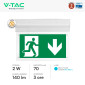 Immagine 2 - V-Tac VT-519-S Lampada LED per Uscita di Emergenza a Bandiera 2W SMD Chip CREE IP20 con Funzione SE+SA - SKU 836-6