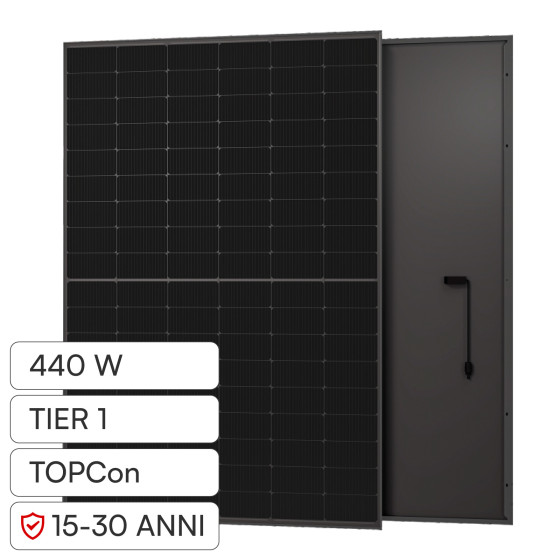 Pannelli Fotovoltaici 440W TIER 1 TOPCon IP68 Full Black V-Tac Osda