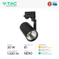 Immagine 5 - V-Tac VT-11122 Faretto LED da Binario 20W Track Light COB Chip CREE Colore Nero - SKU 241546 / 241556 / 241566