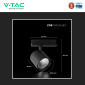 Immagine 9 - V-Tac VT-11136 Faretto LED da Binario 36W Track Light COB Chip CREE Colore Nero - SKU 241636 / 241646 / 241656