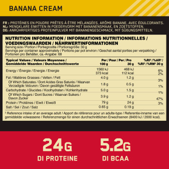 Gold Standard 100% Whey Protein Crema di Banana Optimum Nutrition