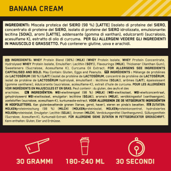 Gold Standard 100% Whey Protein Cema di Banana Optimum Nutrition