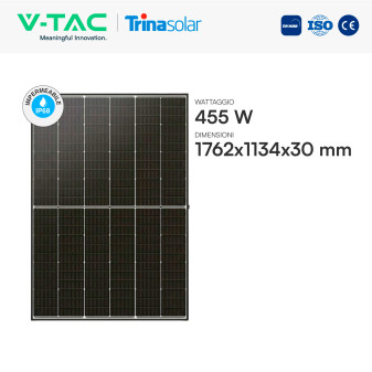 V-Tac Pannelli Solari Fotovoltaici Trina Vertex 455W TIER 1 Monocristallini