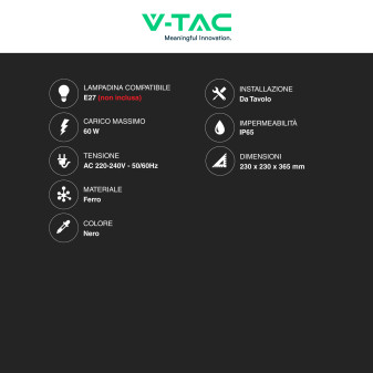 V-Tac VT-7657 Portalampada E27 LED Decorativa da Giardino
