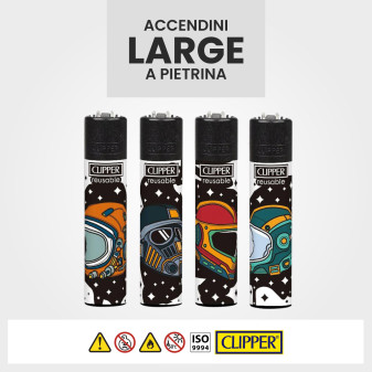 Clipper Large Accendino a Pietrina Space Helmets 48 Accendini