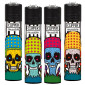 Immagine 1 - Clipper Large Accendino a Pietrina Grande Ricaricabile con Fantasia Mushrooms Skulls - Serie da 4 Accendini