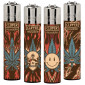 Immagine 1 - Clipper Large Accendino a Pietrina Grande Ricaricabile con Fantasia Burning Leaves - Serie da 4 Accendini