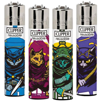 Clipper Large Accendino a Pietrina Ninja Cat 4 Accendini