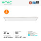 Immagine 4 - V-Tac VT-61045 6 Pannelli LED Rettangolari 120x30 40W SMD Chip CREE a Incasso con Driver Starsense - SKU 241476 / 241486