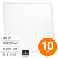 Immagine 1 - V-Tac VT-61042CCT 10 Pannelli LED Quadrati 60x60 40W SMD a Incasso con Driver Starsense Color Changing CCT 3in1 - SKU 24324
