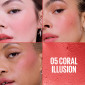 Immagine 4 - Maybelline New York Cloud Topia Blush in Mousse Colorato per Guance e Labbra Ultra Pigmentato Finitura Opaca - 05 Coral Illusion