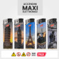 Immagine 2 - Prof Maxi Accendino Elettronico Grande Ricaricabile con Fantasia Monuments - Box da 50 Accendini