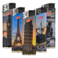 Immagine 1 - Prof Maxi Accendino Elettronico Grande Ricaricabile con Fantasia Monuments - Serie da 5 Accendini