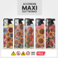 Immagine 2 - Prof Maxi Accendino Elettronico Turbo Antivento Grande Ricaricabile con Fantasia Flower Eyes - Box da 50 Accendini