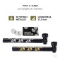 Immagine 2 - Champ High Pipa a Tubo in Vetro e Metallo con Braciere a Teschio e Griglie di Ricambio Fantasia Skull - Lunghezza 125mm