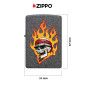 Immagine 4 - Zippo Accendino a Benzina Ricaricabile e Antivento con Fantasia Rick Rietveld Flaming Skull Design - mod. 46933
