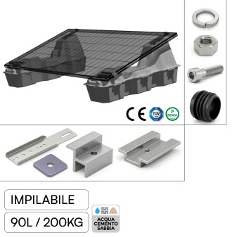 Zavorra di Supporto per Pannelli Fotovoltaici in HDPE - 90L/200KG