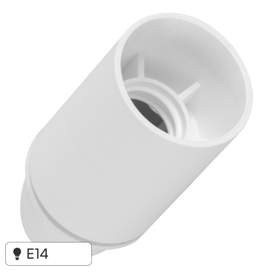 Ecova Portalampada E14 in Plastica Liscia Colore Bianco