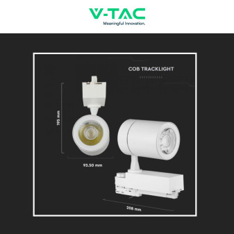 Faretto LED da Binario 35W Track Light COB V-Tac VT-4536