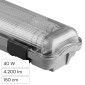 Immagine 1 - V-Tac VT-15022 Plafoniera LED IP65 con 2 Tubi T8 G13 da 120cm Colore Grigio Scuro - SKU 6388 / 6400