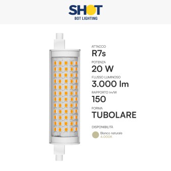 Bot Lighting Lampadina LED R7s 20W SMD Tubolare